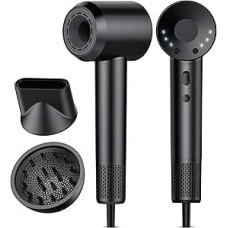 Plaukų džiovintuvas, 200 milijonų neigiamų jonų plaukų džiovintuvas, 57 dB mažo triukšmo termokontrolės plaukų džiovintuvas su difuzoriumi kelionėms