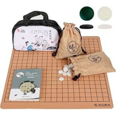 SongYuan kelionių rinkinys / apverčiama 19x19 13x13 odinė lenta / 361 viengubos išgaubtos glazūros akmenys / Baduk WeiQi