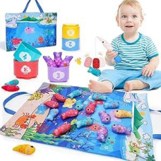 Montessori žaislas nuo 2 3 4 metų, Žuvų žvejybos žaidimas 2 3 4 metai Vaikų žaislas Kūdikių žaislas nuo 1 metų