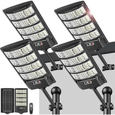 Solar Lights for Outdoor Use - 6500 K Solar Street Lights for Outdoor Use with Motion Sensor and Remote Control, Wide Angle LED Solar Outdoor Light, Waterproof Solar Spotlight for Gardens