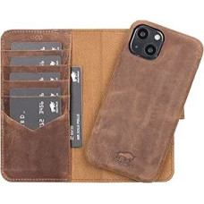 Solo Pelle Leather Case Compatible with iPhone 13 in 6.1 Inch Removable Case (2-in-1) with Card Slots for the Original Apple iPhone 13 (Full Leather Vintage Brown)