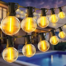Fairy Lights Outdoor LED Power Lighting - 100 ft Outdoor 30 m Outdoor String Lights Light Bulbs IP44 for Garden Gazebo with G40 Weatherproof Light Bulb Balcony Patio Party