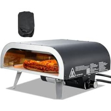 VEVOR Propane Pizza Oven Outdoor 12 Inch Gas Pizza Maker, Portable Pizza Cooker with Thickened Pizza Stone & Carry Bag & Folding Leg, Pizza Oven for Outdoor Camping, Backyard, Patio, Black