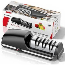 Profesionalus elektrinis peilių galąstuvas | keičiamos galvučių galvutės | 100 % deimantinis abrazyvas, preciziškos kampo kreipiančiosios, tinka dvigubam šlifavimui ir dantytiems kraštams