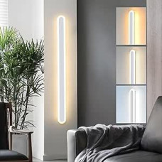 LED sieninis vidaus šviestuvas, 28 W sieninis šviestuvas, modernus, trijų spalvų temperatūros, 3000 K/4000 K/6000 K, ilgas sieninis apšvietimas miegamajame, svetainėje, koridoriuje, laiptinėje, 80 cm, baltas, 110-240 V