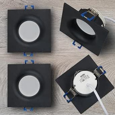HCFEI LED Einbaustrahler Set eckig - weiß 5 Watt dimmbar 230V flach blendfrei - Einbauleuchte Ø 68mm Bohrloch - Einbau-Spot Decken-Strahler Deckeneinbaustrahler (6er set - Warmweiß)