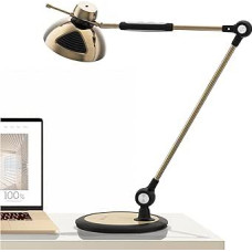 OTUS Desk Lamp LED Dimmable with Gesture Control Retro Desk Lamp 3 Colour Modes, 12 Brightness Levels & Metal Flex Arm LED Table Lamp & Work Light for Office Home Reading - Brass
