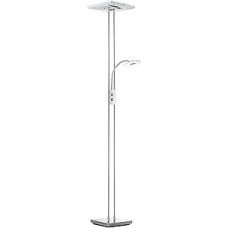 Reality Leuchten Avignon R42782106 Grindų šviestuvas Chrome Metal Acrylic White Komplekte yra 20 W + 4,5 W LED Avignon prožektoriaus galvutė Kvadratinė 36,0 x 28,5 x 180,0 cm