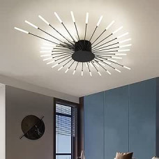 Šiuolaikinis LED lubų šviestuvas 42 galvutės Juodos spalvos įleidžiamos lubų šviesos Akrilo gaubtas liustra vaikų kambariui Miegamasis Gyvenamasis kambarys 4000K Neutrali gėlių formos šviesa