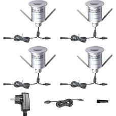 603 LED laiptų žibintas, 1 W DC12-24 V, laiptų žibintas, įterptas kojos pedalo žibintas, kelio žibintas, kelio žibintas, sieninis žibintas (3000 K, 4 pakuotės)