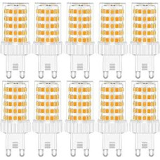 RANBOO G9 LED lemputė 10 W, pakeičianti 80 W halogenines lemputes, 800 LM, šiltai balta, 3000 K, 220-240 V kintamosios srovės, skirta šviestuvams, sieniniams šviestuvams, šaldytuvams ir gartraukiams, nestabdoma, 10 vnt.