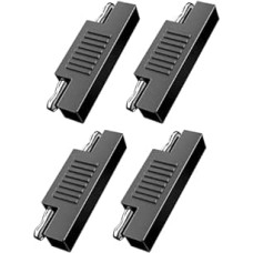SAE Solar Adapter Plug Set, 4 Pieces, Black - Heavy Duty Metal Connectors for Solar Systems, SAE Compatible Connectors for Solar Panel & Charge Controller