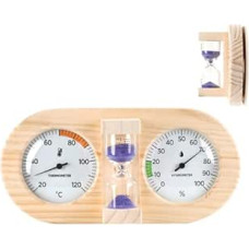 Sauna Timer Sand,Feuchtigkeitsmonitor - Holzrahmen für Wandmontage mit 15-Minuten-Timer Sauna Temperatur- und Luftfeuchtigkeitsmesser,für Innenbereich Zuhause Garage Büro Schlafzimmer