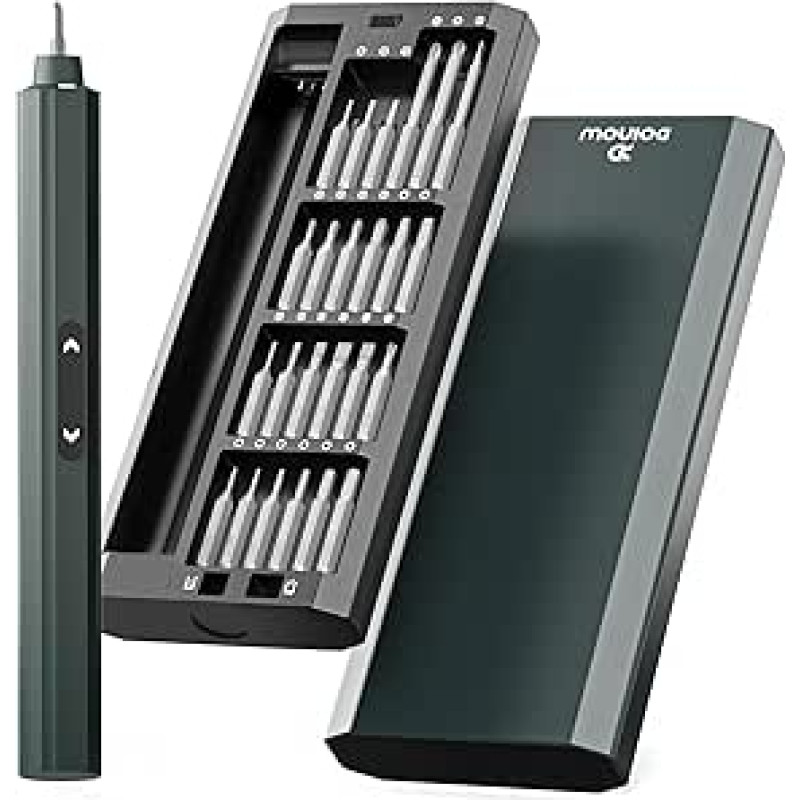 Mini elektrinių atsuktuvų rinkinys, preciziškas elektrinis atsuktuvas su 48 magnetiniais antgaliais 1, LED šviesa, mini akumuliatorinis atsuktuvas, tinkamas iPhone, nešiojamojo kompiuterio, akinių, laikrodžių remontui