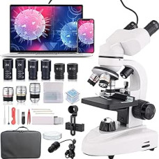 Binokulinis mikroskopas 40X-2000X suaugusiems studentams su dvigubu mechaniniu stalu ir koaksialine stambaus ir smulkaus fokusavimo rankenėle Profesionalus mikroskopas