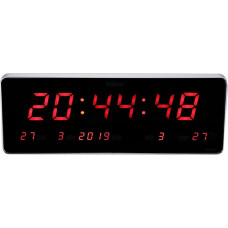 Skaitmeninis LED sieninis laikrodis, dideli sieniniai laikrodžiai su laiku ir temperatūra, skaitmeninis laikrodis su LED ekranu, skirtas dekoratyviniams namams, virtuvei, biurui, mokyklai (36 x 13 x 3 cm, skaitmeninis kalendorius, temperatūra)