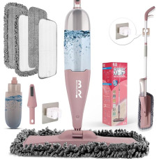 Grindų šluostė su purškimo funkcija, su pripildomais buteliukais, plaunama mikropluošto šluostės danga, grindų valymas be kibiro, 360 laipsnių pasukimo, skirta visoms kietoms grindims