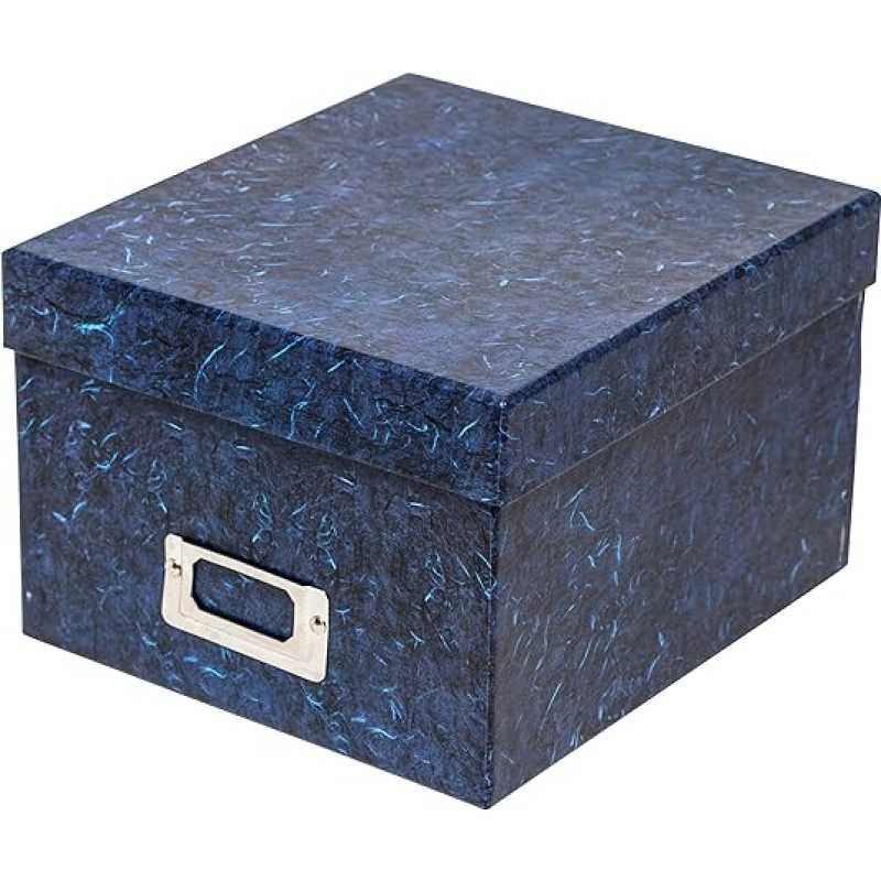 The Photo Album Company - ALBOX57BLUE - Dėžutė nuotraukoms laikyti, 13 x 18 cm, tamsiai mėlyna, marmurinė