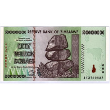 Zimbabvė 50 trilijonų dolerių banknotas Bill Pinigai Infliacija Įrašas Valiuta Zimbabvė Pinigai Banknotas