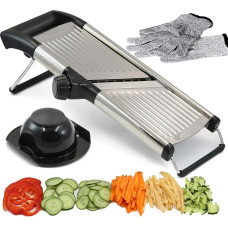 Reguliuojama mandolinos pjaustyklė Chef's INSPIRATIONS. Geriausiai tinka svogūnams, bulvėms, pomidorams, vaisiams ir daržovėms pjaustyti. Profesionalios klasės pjaustyklė 