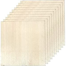 Balzos medienos lakštai 10 vienetų plonų balzos medienos plokščių 100x100x2 mm tuščias ruošinys, skirtas 