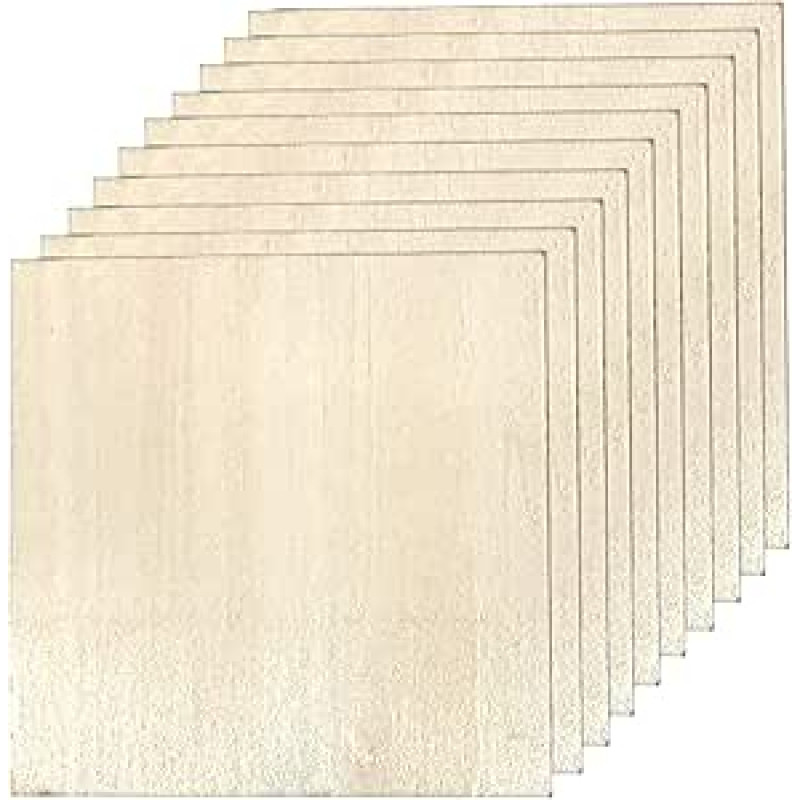 Balzos medienos lakštai 10 vienetų plonų balzos medienos plokščių 100x100x2 mm tuščias ruošinys, skirtas 