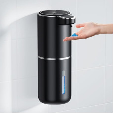Automatic Soap Dispenser, 380 ml, Electric Wall Mounting, Non-Contact Automatic Soap Dispenser, USB Rechargeable with Infrared Motion Sensor for Bathroom, Kitchen, Office, Black