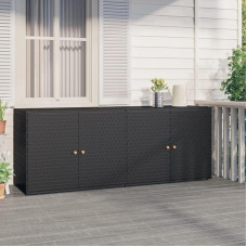 Verderoom Garden Cabinet for Outdoor Use Balcony Cabinet Storage Cabinet Locker Cabinet Outdoor Cabinet Outdoor Cabinet Household Cabinet Black 198 x 55.5 x 80 cm Poly Rattan