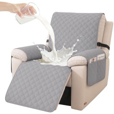 YSTELLAA Fotelio apsauga poilsio kėdei su dideliu 1 sėdimuoju krėslu, neslystanti apsauga su 2 reguliuojamais dirželiais, fotelio užvalkalas, atsparus vandeniui, apsaugantis nuo užteršimo, skirtas baldų apsaugai, šviesus