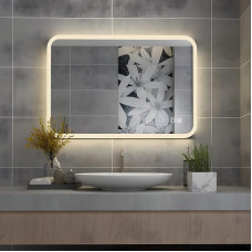 MIQU Bathroom Mirror LED 60 x 50 cm Bathroom Mirror with Lighting Warm White / Cool White Dimmable Light Mirror Wall Mirror with Touch + Anti-Fog Rectangular