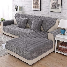 uyeoco Velvet Sofa Cover Corner Sofa L Shape Sofa Cover Couch Cover Sofa/Couch Throw Blanket Corner Couch 3/2 Seater Sofa Protection Slipcover Sofa Protector Sofa Covers Non-Slip Dog Cat (Color : #17,