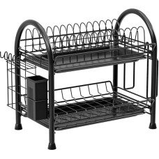 NEIQIUWING 2-stöckiger Geschirrtrockner mit Abtropfschale für die Küchenarbeitsplatte
