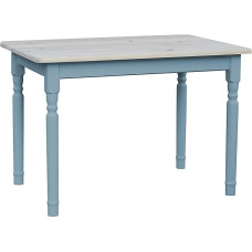 Mėlynas valgomojo stalas Virtuvės stalas iš pušies masyvo Kaimo namų stiliaus 70 x 120 cm