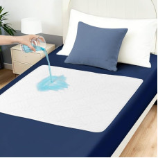 DUJUIKE Vandeniui atspari čiužinio apsauga, skalbiama, sugerianti šlapimo nelaikymo pagalvėlė, tinkama suaugusiųjų ir vaikų priežiūrai, naminių gyvūnėlių sauskelnių kilimėlis, apsauganti nuo pratekėjimo, neslystanti (balta, 90 x 150 cm)