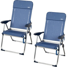 AKTIVE La Palma La Palma 85503 Folding Beach Chairs Aluminium and Textiles Backrest 4 Positions Load Capacity 110 kg Carry Handles Blue