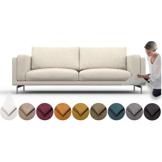 comfortly NOCKEBY 3 vietų sofos užvalkalas, pakeičiantis užvalkalą Heavy Duty 7 dalių minkštas patvarus skalbiamasis audinys, kurį lengva valyti ir pakeisti (karūna, dramblio kaulas)