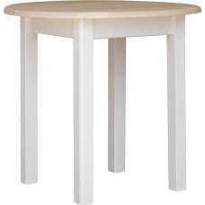 k koma Apvalus pušies stalas Valgomasis stalas Medinis virtuvės stalas Kietas baltas medus Kaimo namų stilius Neapdorotas (50 cm)