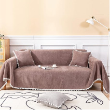 VClife Einfarbiger Chenille-Sofabezug, modernus, universalus, für Möbel, Couchbezug, hautfreundlich, weicher Sofa-Schonbezug für Kinder und Haustiere (180 x 206 cm)