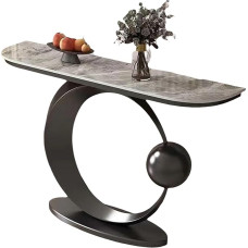 Generisch Moderner schwarzer Konsolentisch in Steinoptik mit Ablagefächern, pflegeleicht, ideal für Wohnzimmer und Schlafzimmer, 120 x 30 x 80 cm - stilvoll und funktional