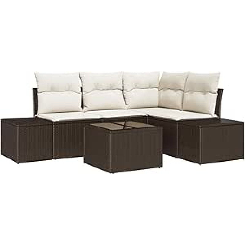 4-teiliges Garten Sofa Set mit Kissen in Grau aus Poly Rattan Gartenlounge Modelis3355717
