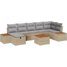 Modulinis sodo baldų komplektas Beige Poly-Rattan, idealus terasai ir sodui - UV-beständig, leicht und modular Model3359647