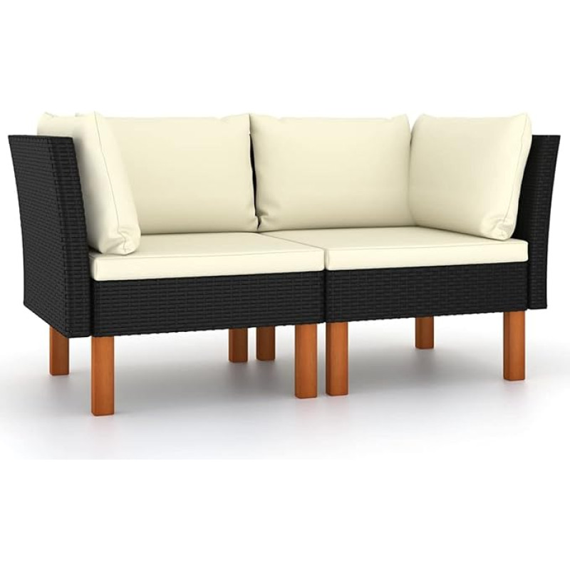 GuyAna Kampinės sofos 2 vnt. Polietilentano ir eukalipto medžio masyvo maža sofa paauglių kambariui Sofa lova Nuolatiniai miegamojo baldai Svetainė