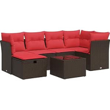 Garten-Sofagarnitur mit Stauraum & Fußhocker - PE-Rattan, 55x53x34 cm, für Terrasse und Innenhof Model3325300