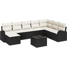 8-teiliges Garten Sofaset mit Kissen Braun Poly Rattan Gartenlounge Modelis3346167