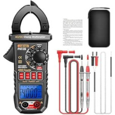 PN128 Zangenamperemeter Hochpräzises Digital-Multimeter mit 4000 Zählungen, 600 A, AC/DC, Stromspannung, NCV, True RMS, Test- und Messwerkzeuge(PN128 red pro)