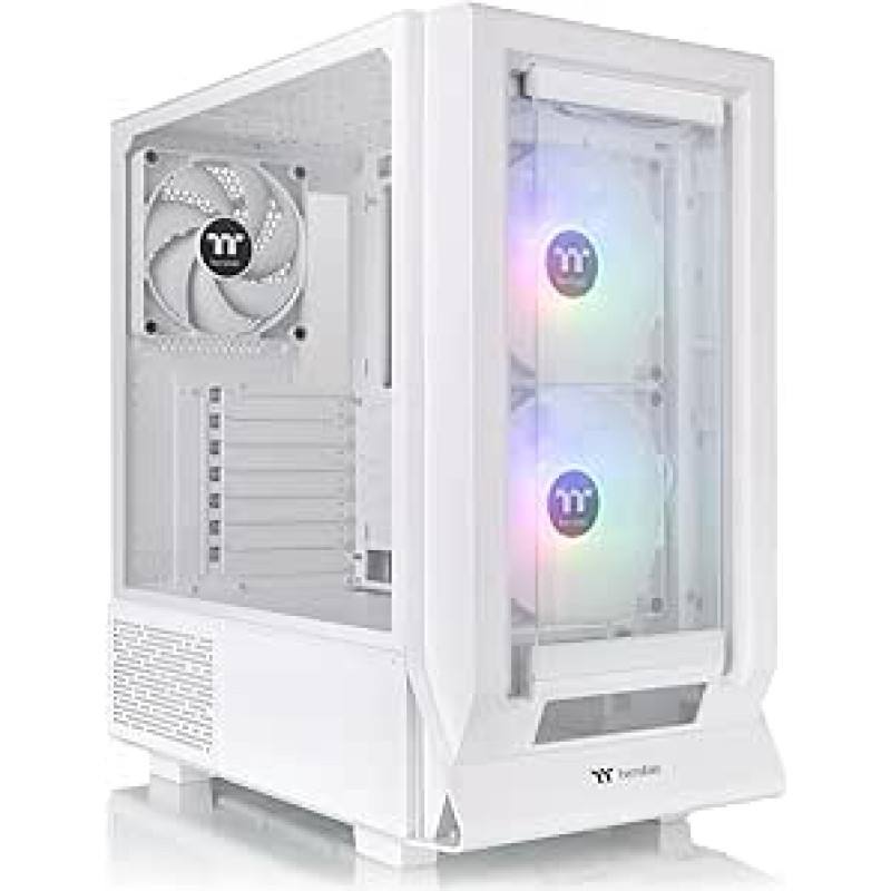 Thermaltake Ceres 350 MX Snow White ATX Midi Tower 2 priekiniai skydeliai (grūdintas stiklas/mezginiai) Paslėptų jungčių palaikymas 2 x 140 mm ARGB USB-C Tylus oro srautas