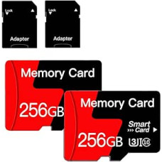 [2 pakuotės] 256 GB MicroSD atminties kortelė Micro SD kortelė su 10 klasės adapteriu, skirta išmaniesiems telefonams, dronams, fotoaparatams [256 GB x 2]