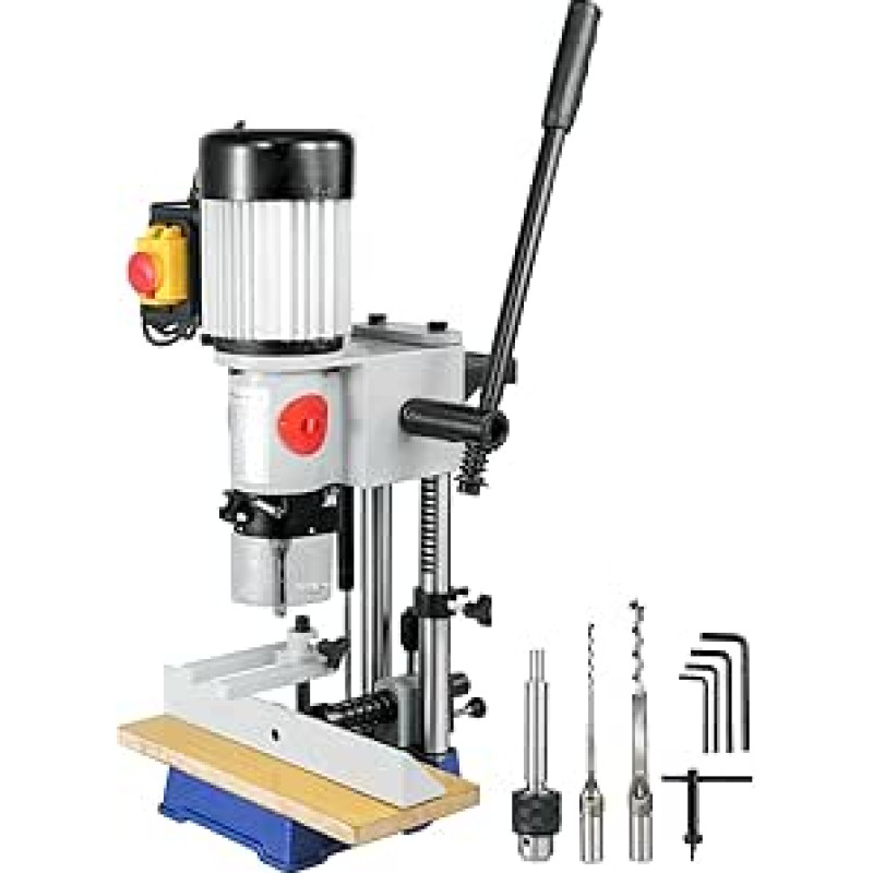 Tisch-Stemmmaschine, Stemm-Zapfen-Maschine, quadratisches/rundes Loch for Holzbearbeitung, Bohren, Holz, Metall, Fräsen, Schlitzen(370W 1400RPM-B)