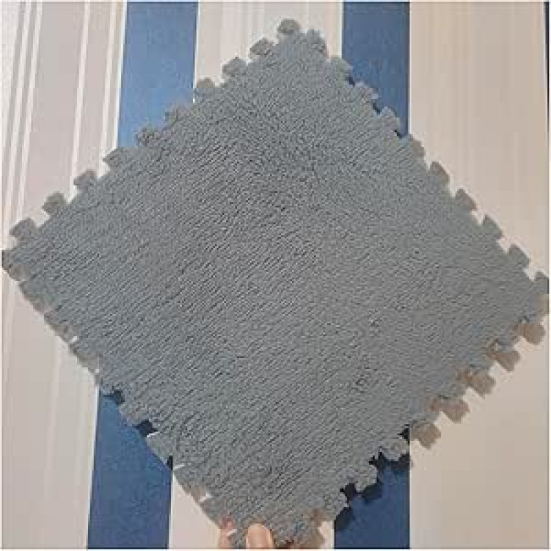 Packung mit 10 ineinandergreifenden Schaumstoff-Teppichfliesen, Mehrfarbig, 30,5 x, cm Teppichschaumquadrate(Light Grey)