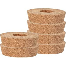 Sewroro 6 Stück Pflanzenkorken mit Loch Korkdeckel aus Robustem Kork für Glaspflanzgefäße und Hydrokultur Terrarien Belüftet 80x20x73mm Dekorativ für Garten und Wohnraum